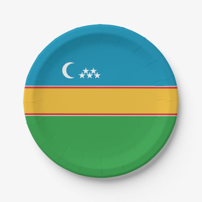 Karakalpakstan Flag Paper Plates (Front)