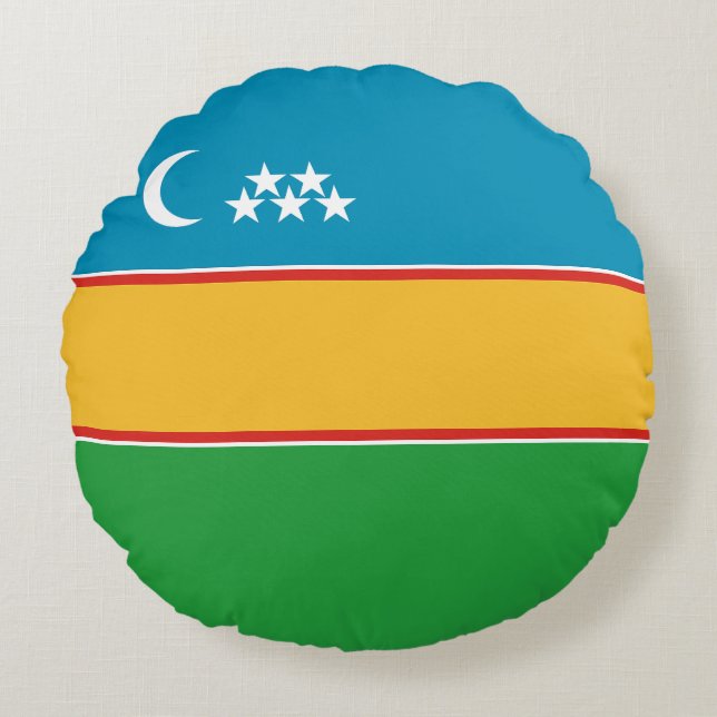 Karakalpakstan Flag Round Pillow (Front)