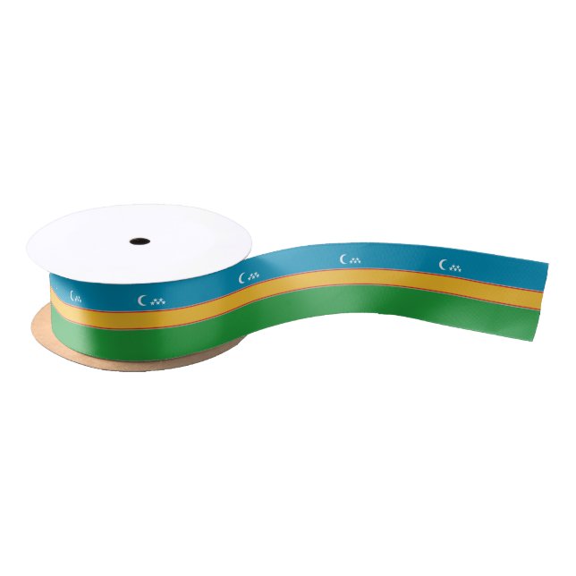 Karakalpakstan Flag Satin Ribbon (Spool)