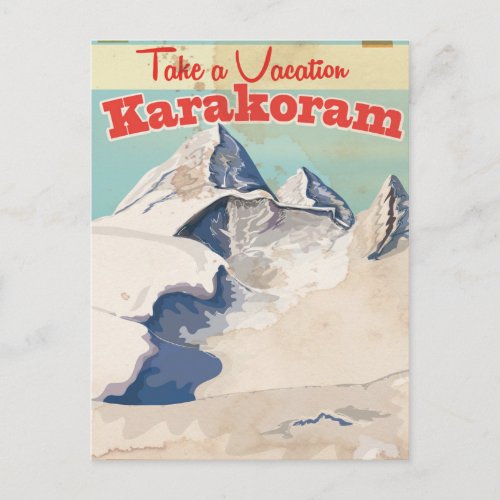 Karakoram Vintage vacation Poster Postcard