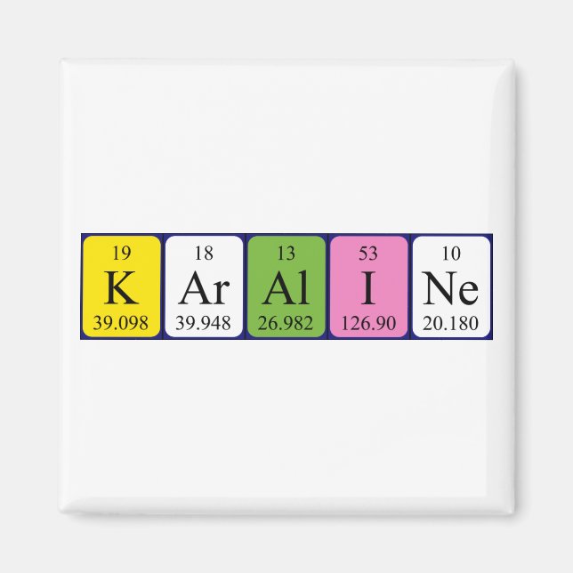 Karaline periodic table name magnet (Front)