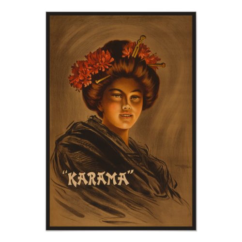 Karama Japanese Geisha Oiran Girl Courtesan Photo Print