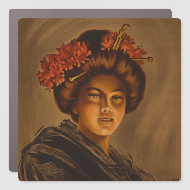 Karama: Japanese Romance Geisha Actress Car Magnet (Front)