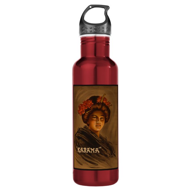 Karama: Japanese Romance Geisha Actress Stainless Steel Water Bottle (Front)