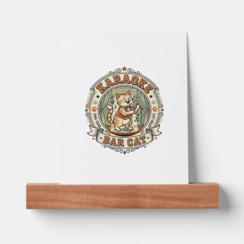 Karaoke Bar Cat Karaoke Bar Cat Vintage Vector Art Picture Ledge