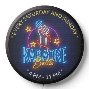 Karaoke Battle Neon Look , Custom Text LED Sign