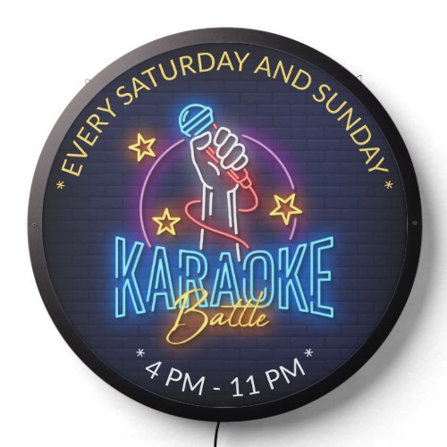 Karaoke Battle Neon Look  Custom Text LED Sign
