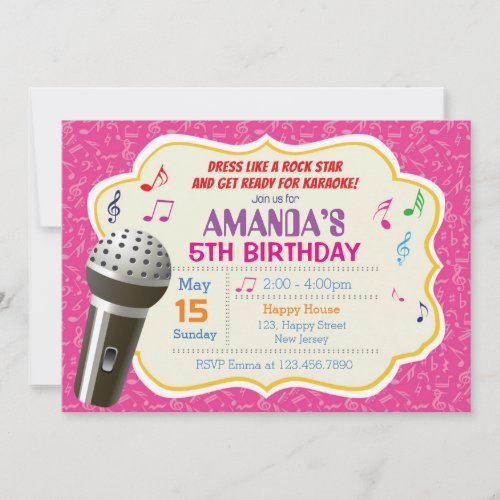 Karaoke Birthday Invitation