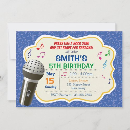 Karaoke Birthday Invitation