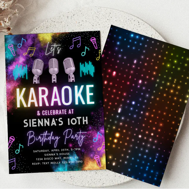 Karaoke Birthday Invitation | Karaoke Party | Zazzle