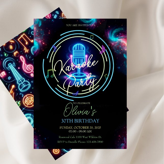Karaoke Birthday Party Invitation (Creator Uploaded)