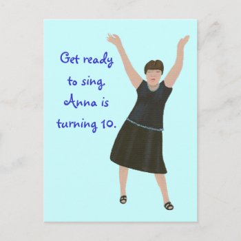 Karaoke Birthday Party Invitations  Postcards by Cherylsart at Zazzle