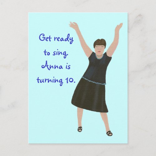 Karaoke birthday party invitations postcards