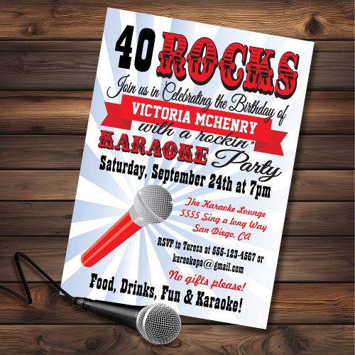Karaoke Birthday Party Poster Style Invitation