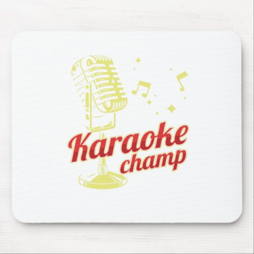 Karaoke Champ Microphone Music Notes Singing Gift Mouse Pad