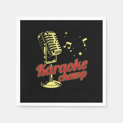 Karaoke Champ Microphone Music Notes Singing Gift Napkins