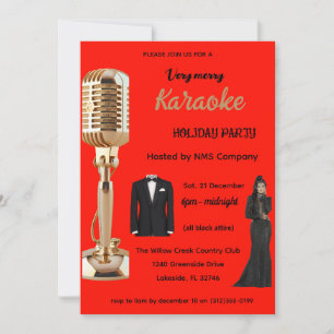 Karaoke Christmas Party  Invite