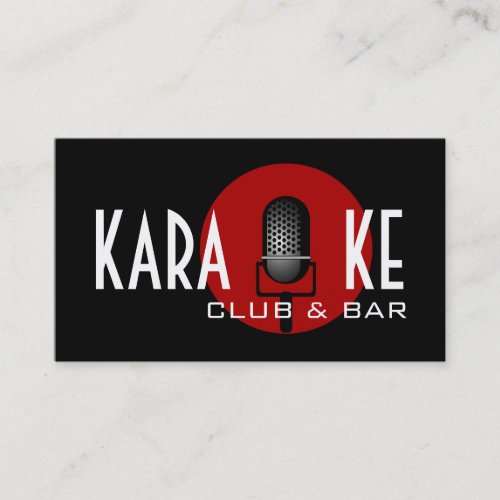 Karaoke Club and Bar Performance Entertainment Business Card