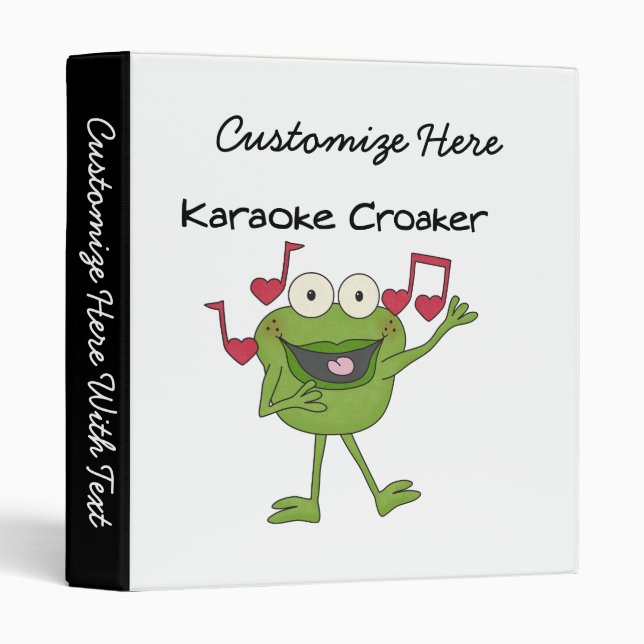 Karaoke Croaker 3 Ring Binder (Front/Spine)