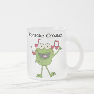 Karaoke Croaker Frosted Glass Coffee Mug
