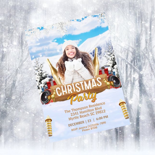  Karaoke Dance DJ Music Christmas Party Invitation (Creator Uploaded)