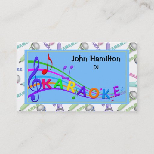 Customizable Karaoke DJ Business Card
