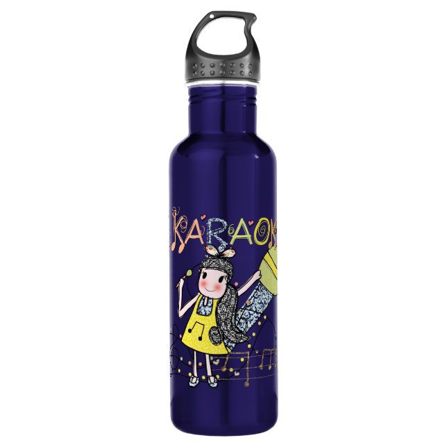 Karaoke Girl Water Bottle (Front)