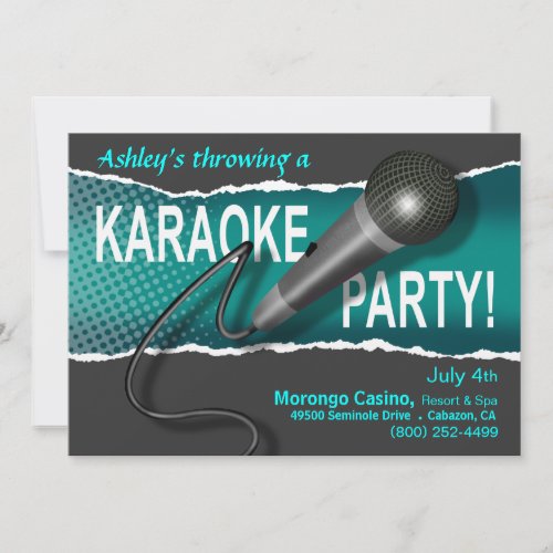 Karaoke Girls Night Out Party Night Invitation
