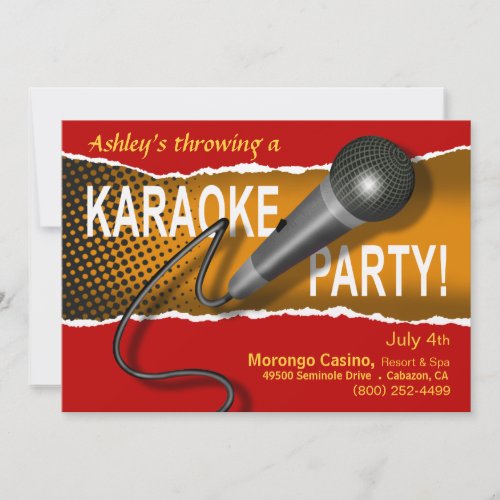 Karaoke Girls Night Out Party Night Invitation