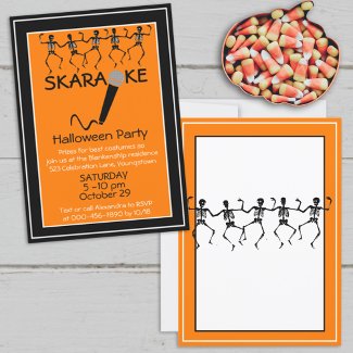 Karaoke Halloween Party Dancing Skeletons Custom