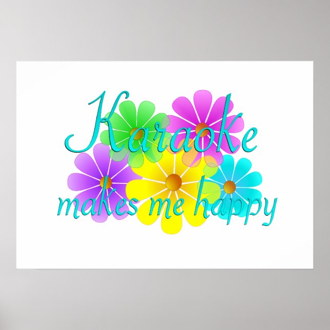 Karaoke Happiness Flowers Poster (Front)