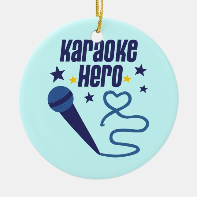 Karaoke Hero Ceramic Ornament (Front)