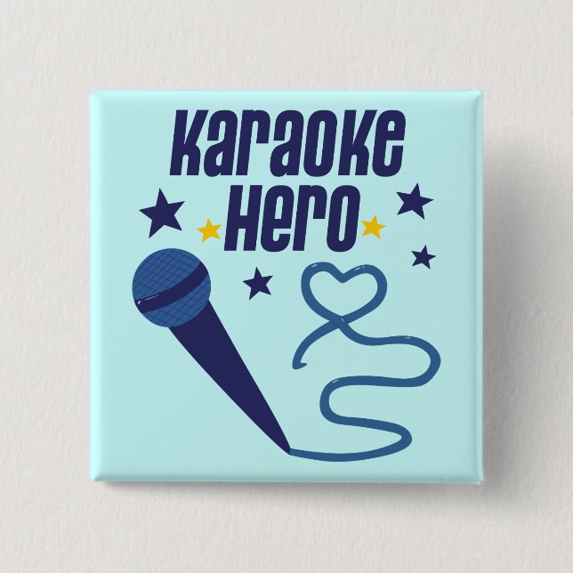 Karaoke Hero Pinback Button (Front)