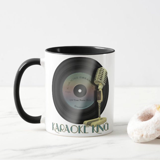 Karaoke King Personalized Drinkware Mug (With Donut)