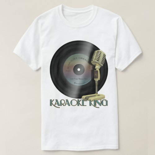 Karaoke King Personalized Record T_Shirt