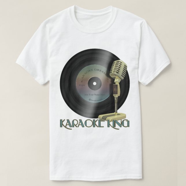 Karaoke King Personalized Record T-Shirt (Design Front)