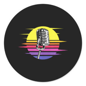 Karaoke Lover Cool Crazy Karaoke Singer Classic Round Sticker