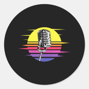 Karaoke Lover Cool Crazy Karaoke Singer Classic Round Sticker