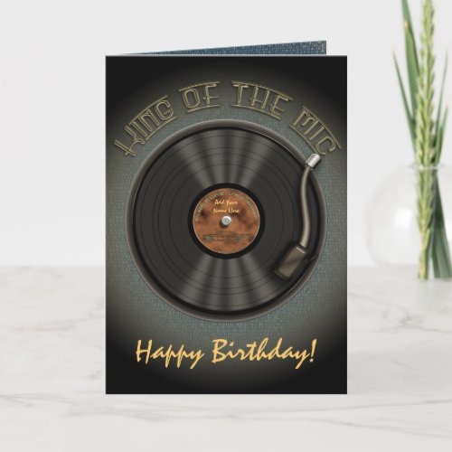 Karaoke LP Vinyl Record Greetings Card