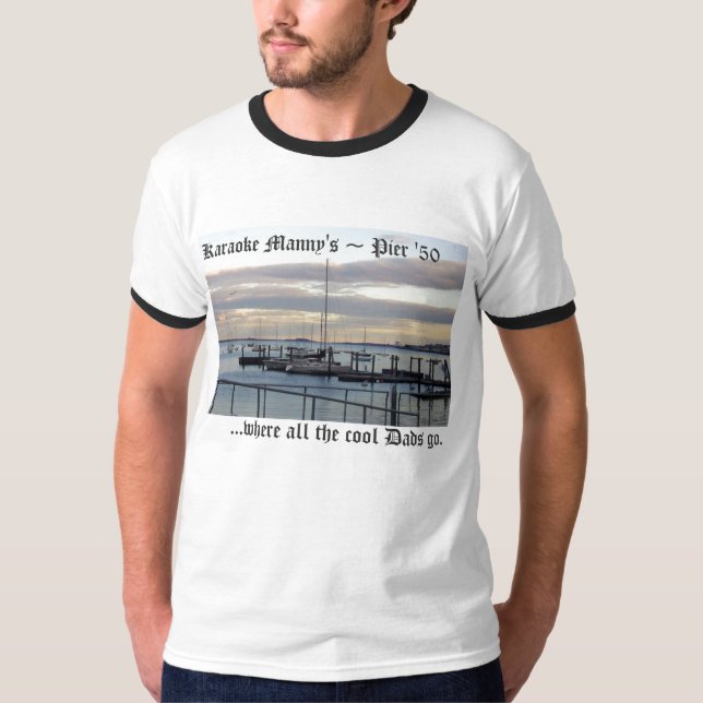 Karaoke Manny's Pier '50 Mens shirt (Front)