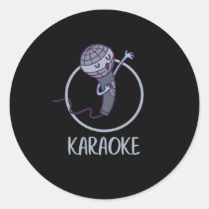 Karaoke Mic Singing Music Microphone Music Gift Classic Round Sticker