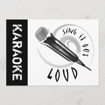 Karaoke Microphone Sing It Out Loud Invitation by RetroZone at Zazzle