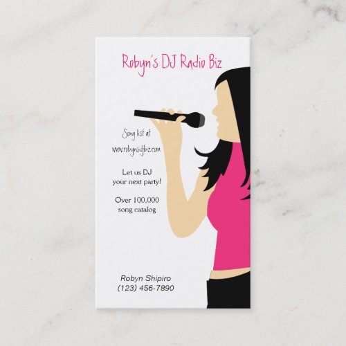 Karaoke Music DJ Service Business Card