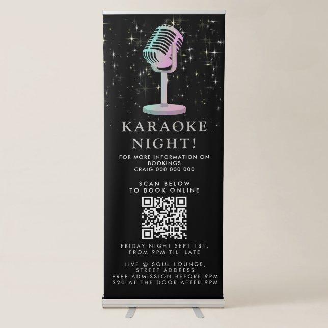Karaoke Music Talent Show Promotional Event Retractable Banner (Front)