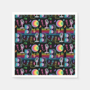Karaoke Neon Glow Singing Music Party Napkins