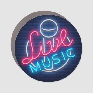 Karaoke Neon Lighting Curved Word Art Word Text Car Magnet