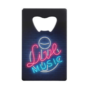 Karaoke Neon Lighting Curved Word Art Word Text Credit Card Bottle Opener
