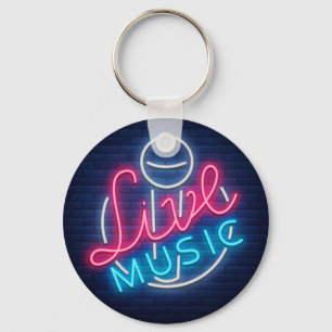 Karaoke Neon Lighting Curved Word  Art Word Text Keychain