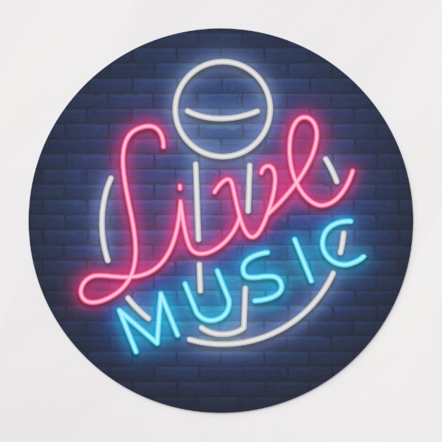 Karaoke Neon Lighting Curved Word  Art Word Text Labels (Design 1)