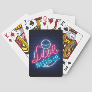 Karaoke Neon Lighting Curved Word  Art Word Text Poker Cards